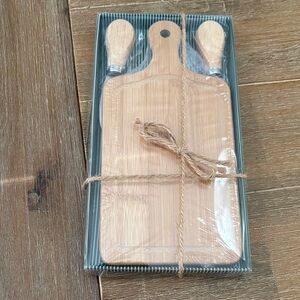 Bamboo Cheese Board Set with Knives
